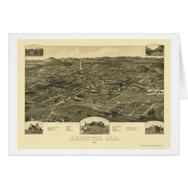Anniston, AL Panoramic Map - 1887 (Front Horizontal)