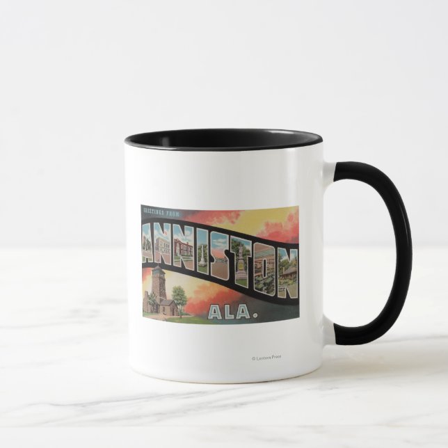 Anniston, Alabama - Large Letter Scenes Mug (Right)