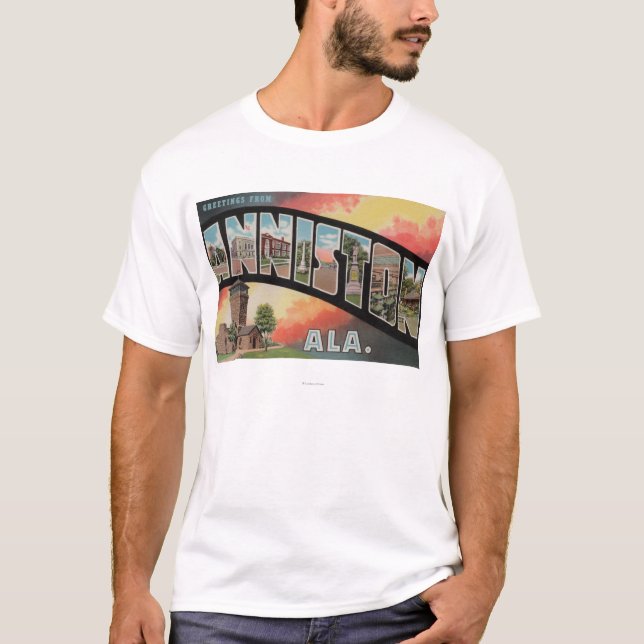Anniston, Alabama - Large Letter Scenes T-Shirt (Front)