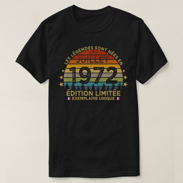 Anniversaire 50 Ans Les Legendes Sont Nees en Juil T-Shirt (Design Front)