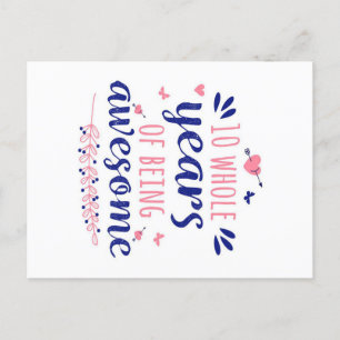 Anniversary 10 whole years of being awesome  holiday postcard