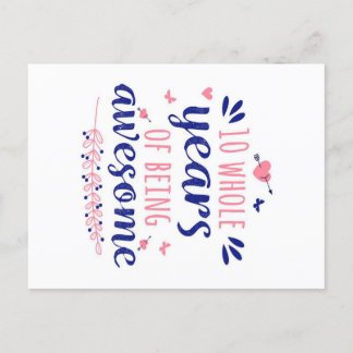Anniversary 10 whole years of being awesome  holiday postcard