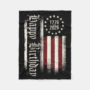 Anniversary 1776-2026 250 Years American 250th 4th Fleece Blanket