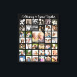Anniversary 39 Photo Collage Personalised Black Canvas Print<br><div class="desc">Create a Wedding Anniversary photo memories keepsake with this wrapped canvas photo wall art piece utilising an easy--to-upload photo collage template with 39 square pictures and personalised with your custom title and text overlay on the centre photo in your choice of text and background colours. The sample shows CELEBRATING #...</div>