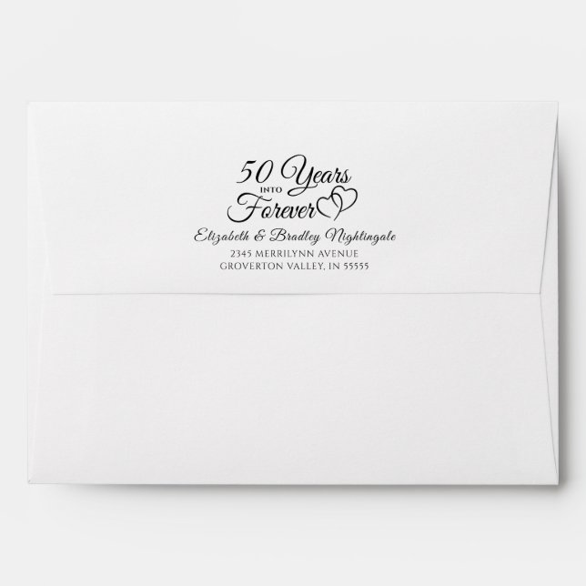 Anniversary 50 YEARS INTO FOREVER Return Address Envelope (Back (Top Flap))