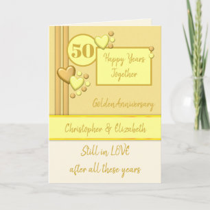 Anniversary 50th Golden 50 years yellow cream Card