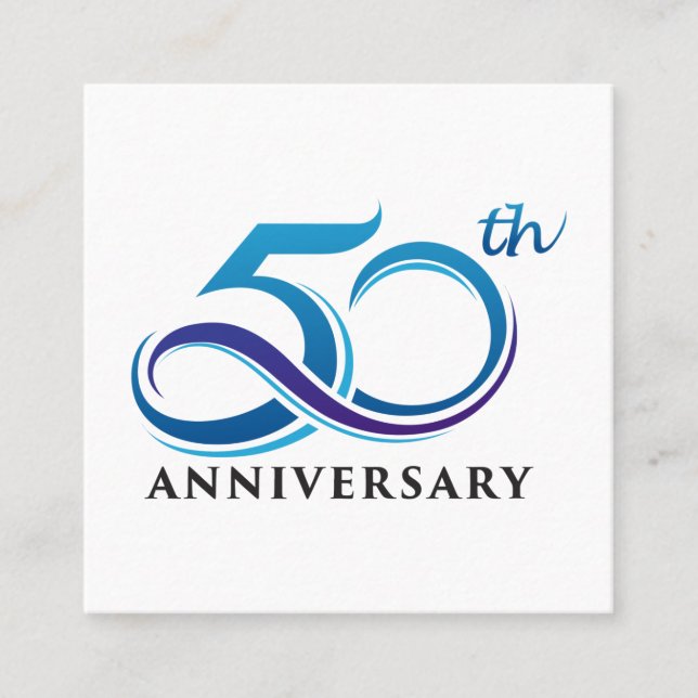 Anniversary 50th square business card (Front)