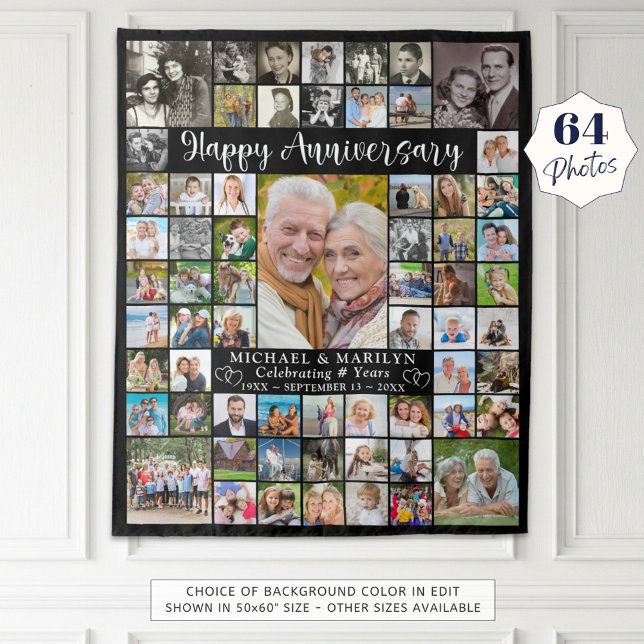 Anniversary 64 Photo Collage Your Colour Tapestry (Creator Uploaded)