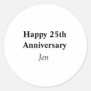 Anniversary add your name text image editable inv classic round sticker