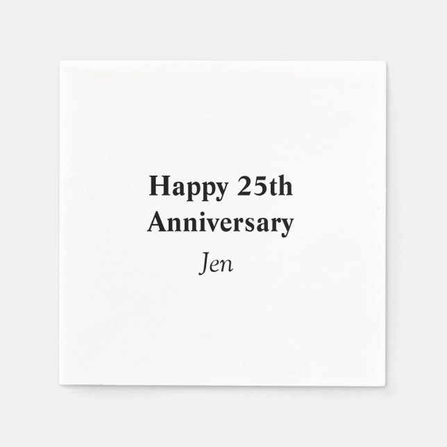 Anniversary add your name text image editable  inv napkin (Front)
