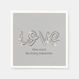 Anniversary Almond Blossom Love Text Napkin