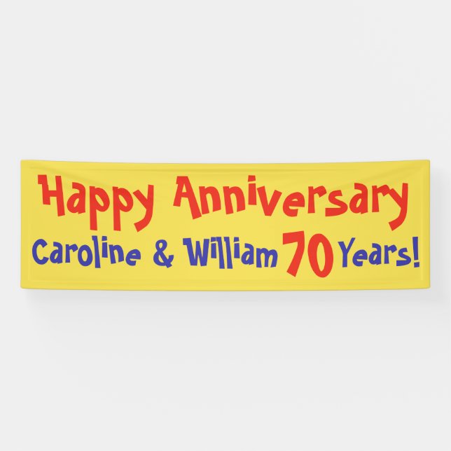 Anniversary Banner with Name and Number (Horizontal)