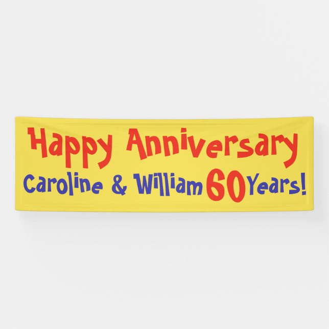 Anniversary Banner with Name and Number (Horizontal)