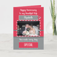 Anniversary beautiful wife red grey photo