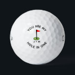 Anniversary Birthday Boyfriend Husband Initial Golf Balls<br><div class="desc">You are my hole in one</div>