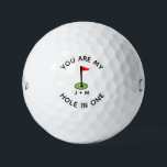 Anniversary Birthday Boyfriend Husband Initial Golf Balls<br><div class="desc">You are my hole in one</div>