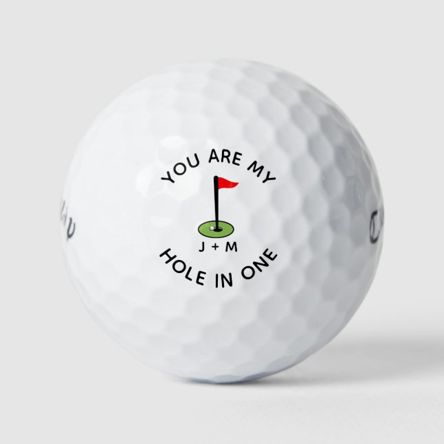 Anniversary Birthday Boyfriend Husband Initial Golf Balls (Front)