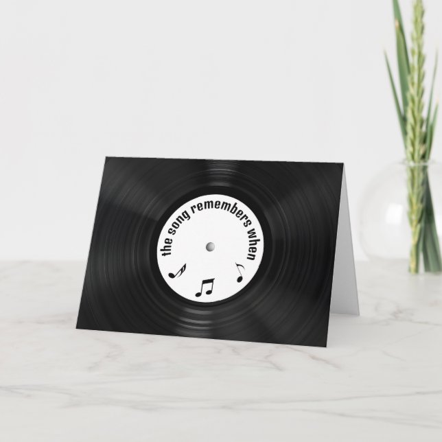 Anniversary Black Vinyl Record With Song Title Card (Front)