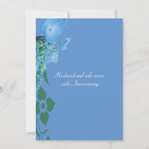 Anniversary blue hydrangea flowers invitation