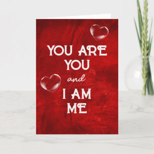 Anniversary Bubble Heart on Red Leather Card