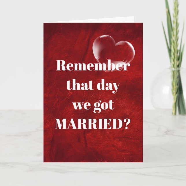 Anniversary Bubble Heart on Red Leather Card (Front)