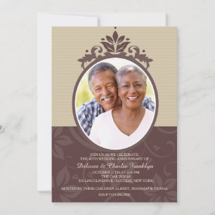 Anniversary Cameo Photo Invitation