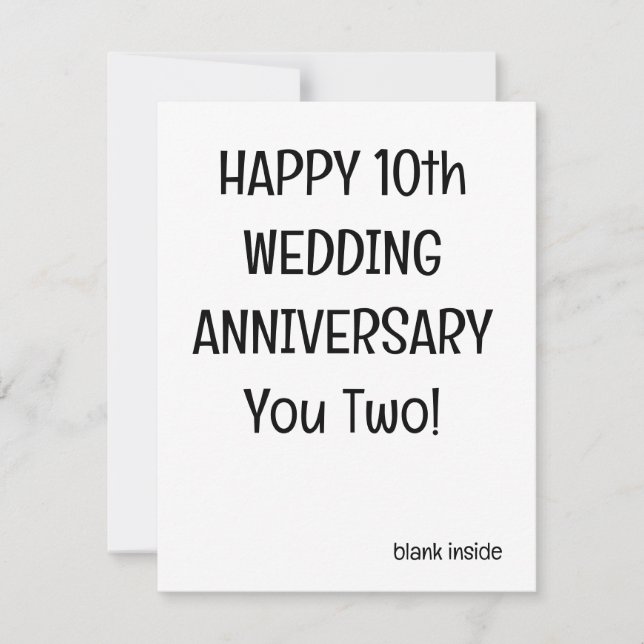 Anniversary Card 10th Anniversary Card FUNNY (Front)