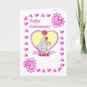 Anniversary card - 13th lace
