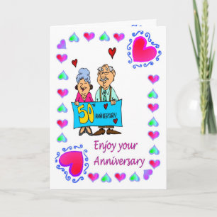 Anniversary card 50th anniversary sign