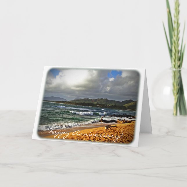 Anniversary Card - Beach Photograph (blank inside) (Front)