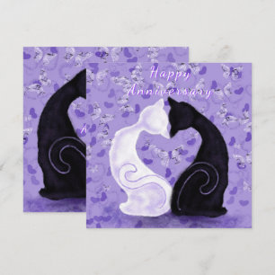 Anniversary Card Beautiful Love Couple Cats