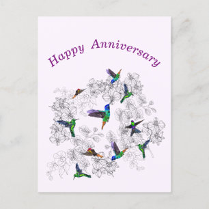 Anniversary Card Flying Spring Birds