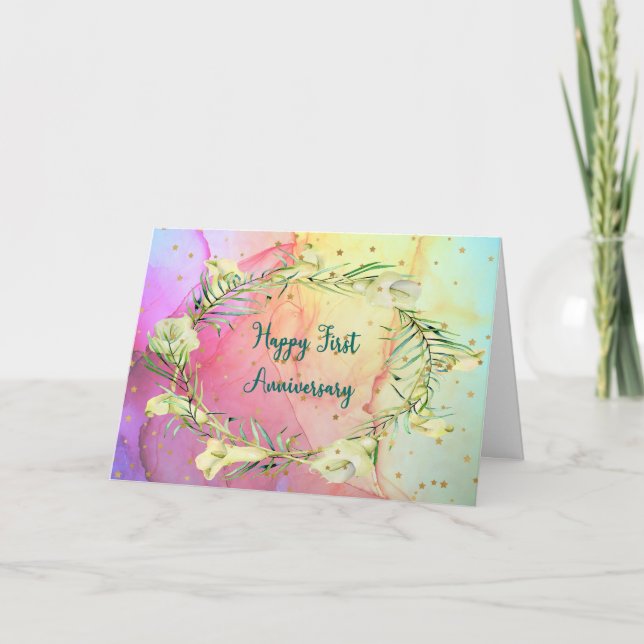 Anniversary Card for First Wedding Anniversary (Front)