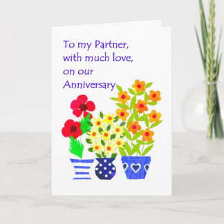 Anniversary Card for Partner - Flower Power