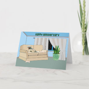 Anniversary Card from Pet Dog in Room