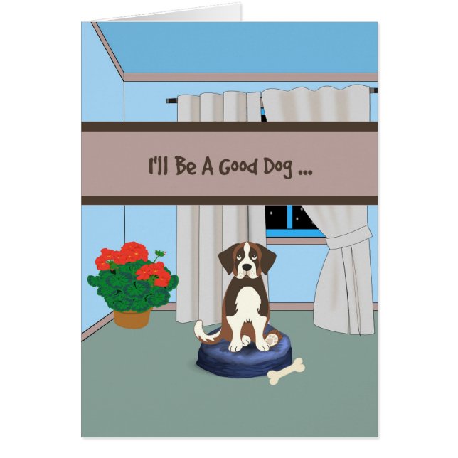 Anniversary Card from St. Bernard Illustrated Dog (Front)