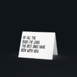 Anniversary Card, Husband, Wife, Valentine, Funny Thank You Card<br><div class="desc">Express Yourself with Unique Cards for Any Occasion! Life can be unpredictable, Sometimes a standard greeting card just doesn't capture the essence of the situation. That's where we shines! This unique card offers a fun way to express your sympathy, congratulations, or simply a laugh. Blank Inside: Let your heartfelt message...</div>