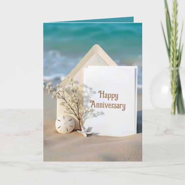 Anniversary Card On a Beach (Front)