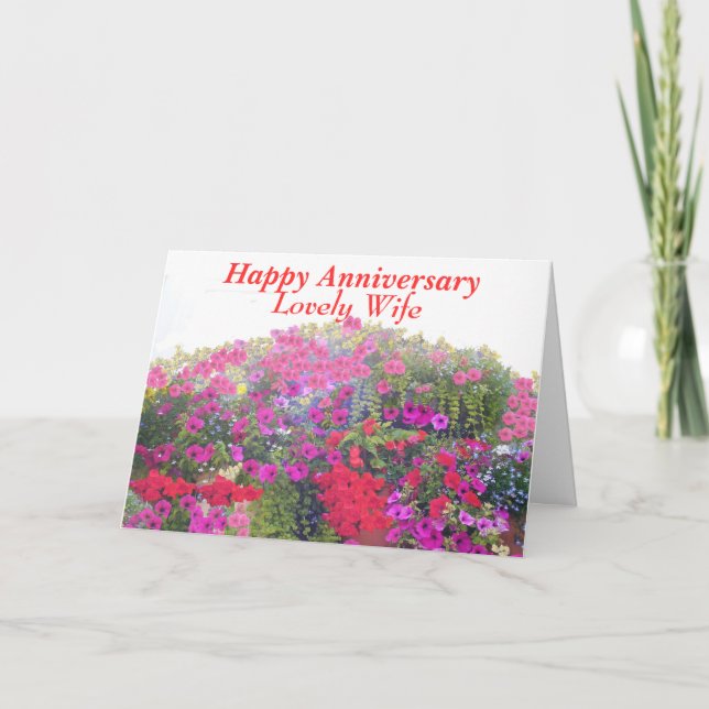 Anniversary card, to Wife, customisable Card (Front)