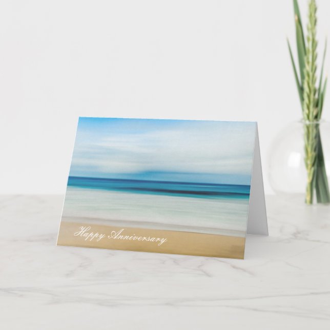 Anniversary card with Beautiful Beach Colours (Front)