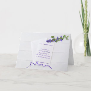Anniversary Card With Purple Flowers