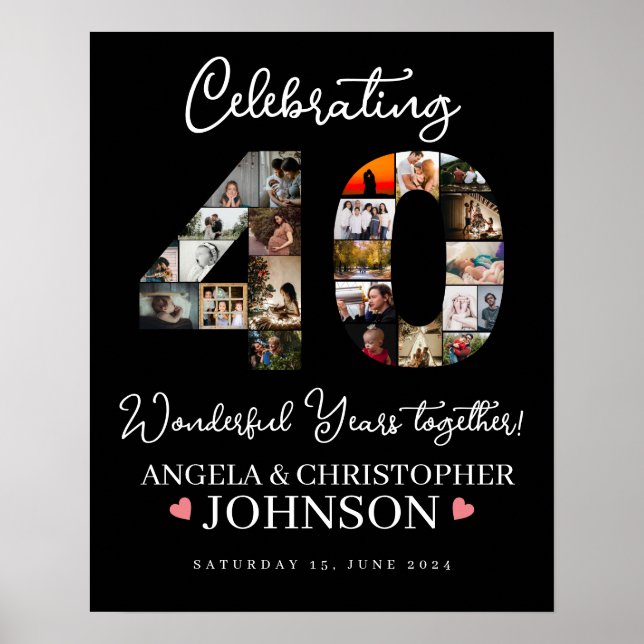 anniversary Celebrating 40 Years Photo Montage Poster (Front)