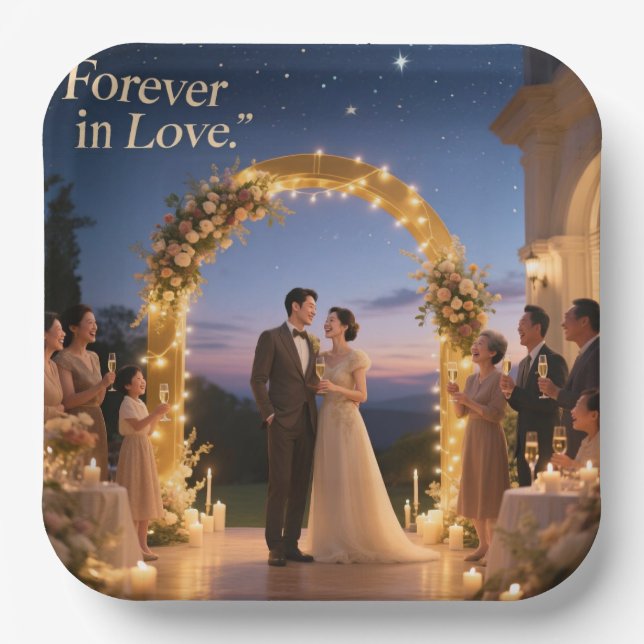 Anniversary Celebration Custom Paper Plates (Front)