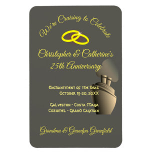 Anniversary Celebration Grey Stateroom Door Marker Magnet
