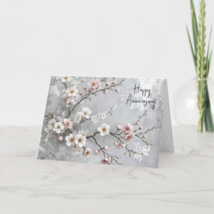Anniversary Cherry Blossoms Holiday Card
