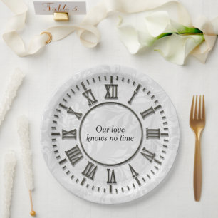 Anniversary Clock with No Hands Paper Plate