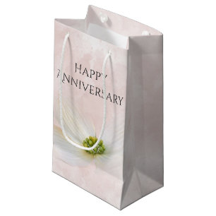 Anniversary Cosmos Flower On Pink Small Gift Bag