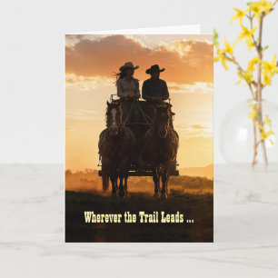 Anniversary Country Western Cowgirl Cowboy Trail Card