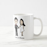 Anniversary couple- personalised cartoon coffee mug<br><div class="desc">A personalised gift for birthdays,  anniversaries,  weddings,  Valentine's Day,  and other special occasions</div>