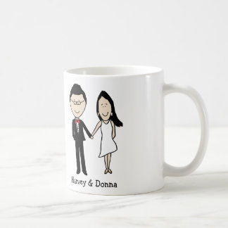 Anniversary couple- personalised cartoon coffee mug